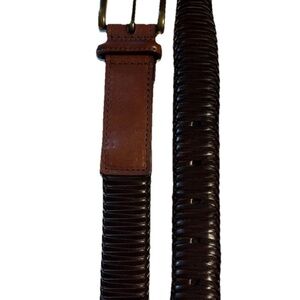 Tommy Bahama Men’s Leather Belt 48” Waist Rich Brown Braided Woven
